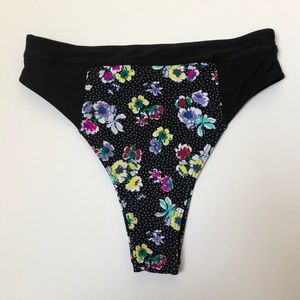 Abercrombie & Fitch Black Floral Bikini Bottom